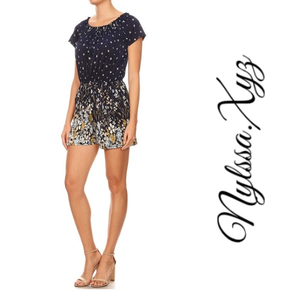 Floral Printing Ombre Romper - Picture 6 of 8